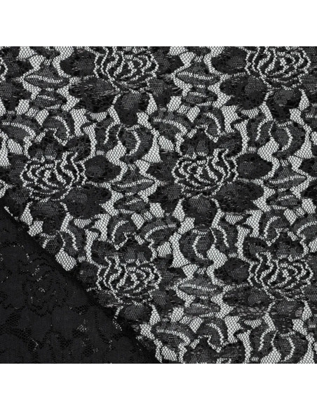 Tissu dentelle métalissée Lisa - Noir