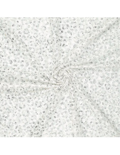 Tissu dentelle métalissée Lauren - Blanc