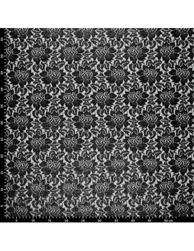 Tissu dentelle métalissée Lisa - Noir