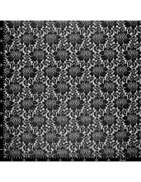Tissu dentelle métalissée Lisa - Noir