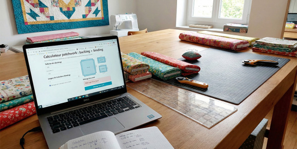 Calculateur patchwork : backing + binding – métrage tissu dos & bordure