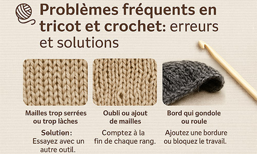 Problèmes fréquents en tricot et crochet : erreurs courantes et solutions visuelles