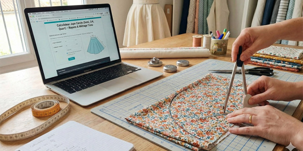 Calculateur Jupe Cercle (Demi, 3/4, Quart) – Rayons & Métrage Tissu